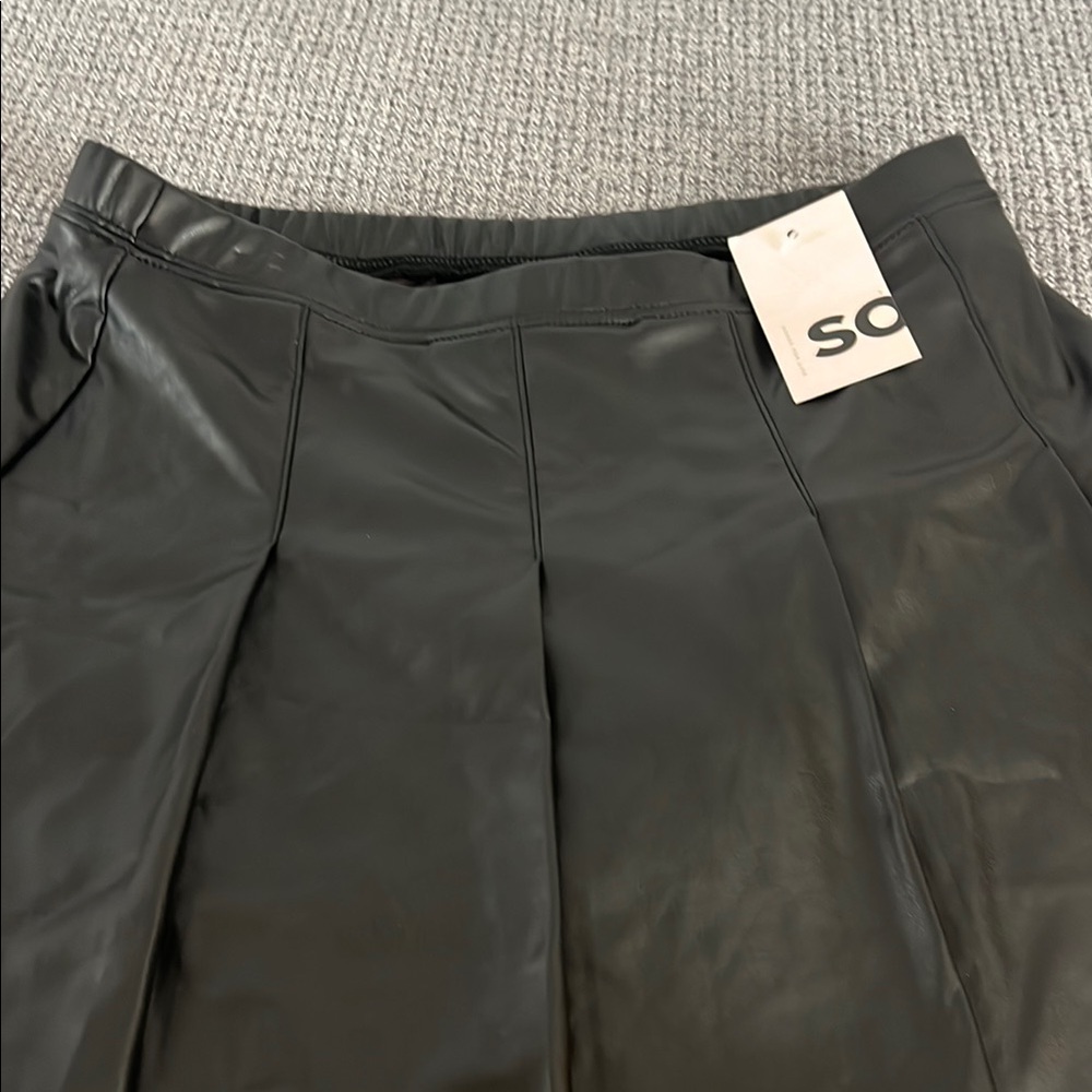 KORS Black Leather Skirt